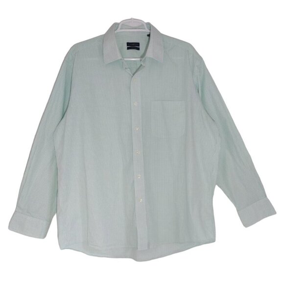 Club Room Men's Long Sleeve Easy Care Green Check Button-Down Shirt Size XL - Picture 1 of 7